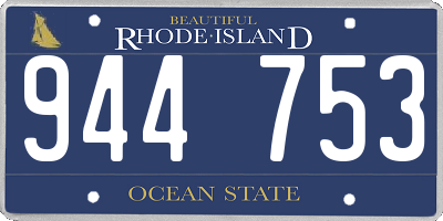 RI license plate 944753