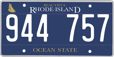 RI license plate 944757