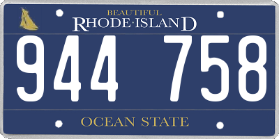 RI license plate 944758