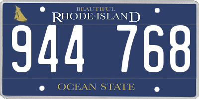 RI license plate 944768