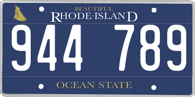 RI license plate 944789