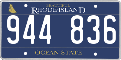 RI license plate 944836