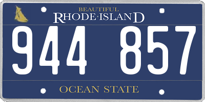 RI license plate 944857
