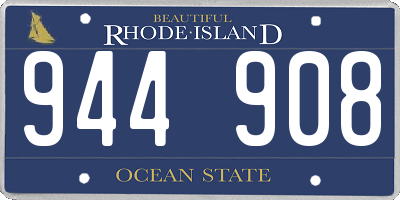 RI license plate 944908