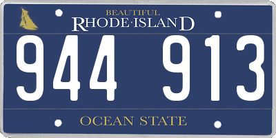 RI license plate 944913