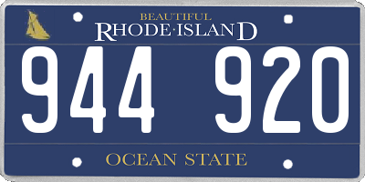 RI license plate 944920