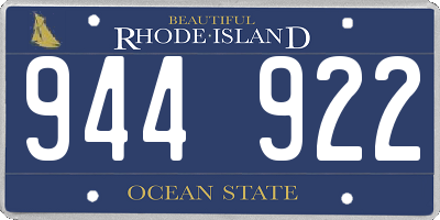 RI license plate 944922