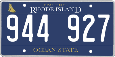 RI license plate 944927