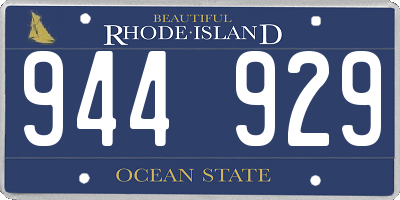 RI license plate 944929