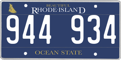 RI license plate 944934