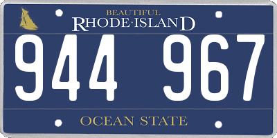 RI license plate 944967