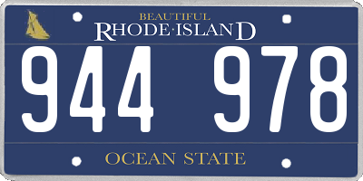 RI license plate 944978