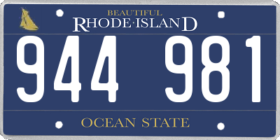RI license plate 944981