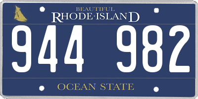 RI license plate 944982