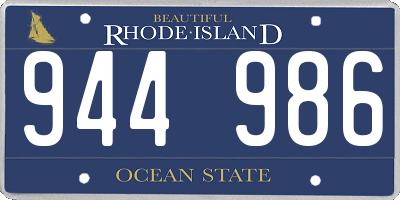 RI license plate 944986