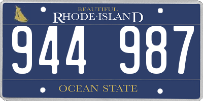 RI license plate 944987