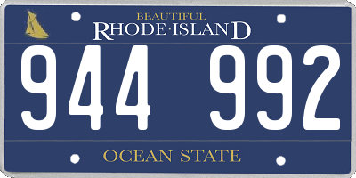 RI license plate 944992