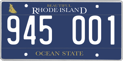RI license plate 945001