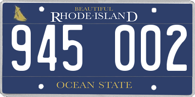 RI license plate 945002