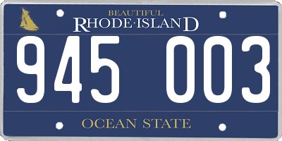 RI license plate 945003