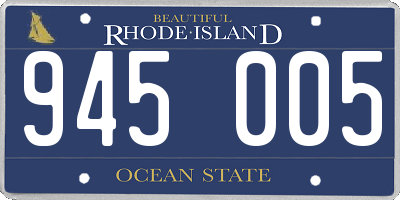 RI license plate 945005