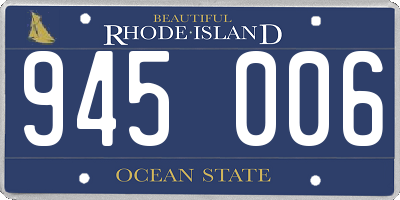 RI license plate 945006