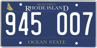 RI license plate 945007