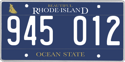 RI license plate 945012