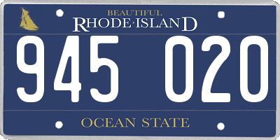 RI license plate 945020