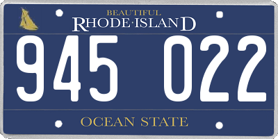 RI license plate 945022