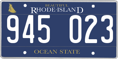 RI license plate 945023