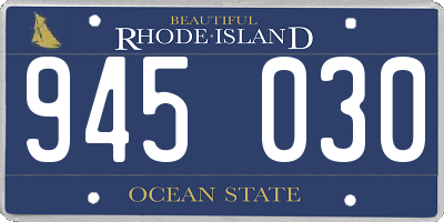 RI license plate 945030
