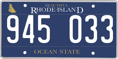 RI license plate 945033