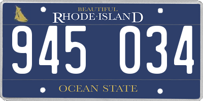 RI license plate 945034