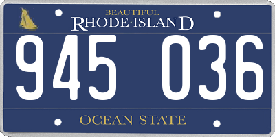 RI license plate 945036