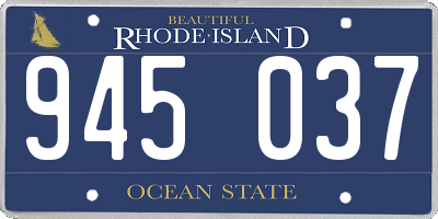 RI license plate 945037