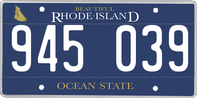 RI license plate 945039