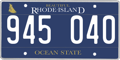 RI license plate 945040