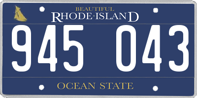 RI license plate 945043