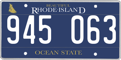 RI license plate 945063