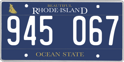 RI license plate 945067