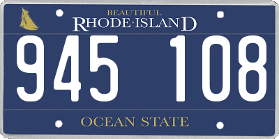 RI license plate 945108
