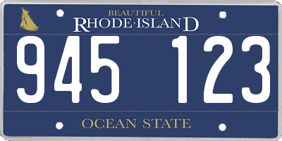 RI license plate 945123