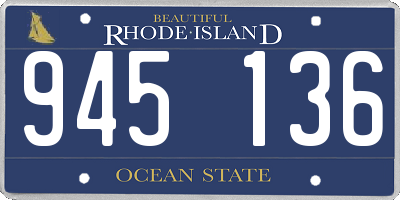 RI license plate 945136