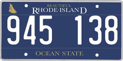 RI license plate 945138