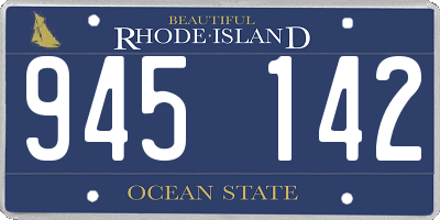 RI license plate 945142