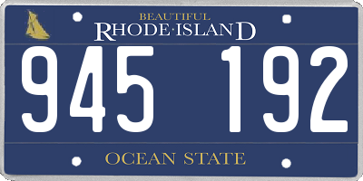 RI license plate 945192
