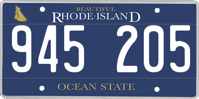 RI license plate 945205
