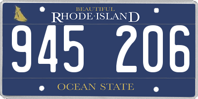 RI license plate 945206