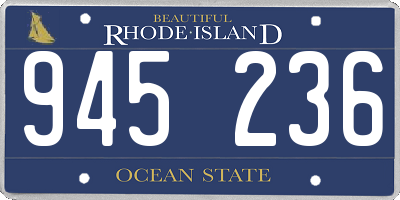 RI license plate 945236